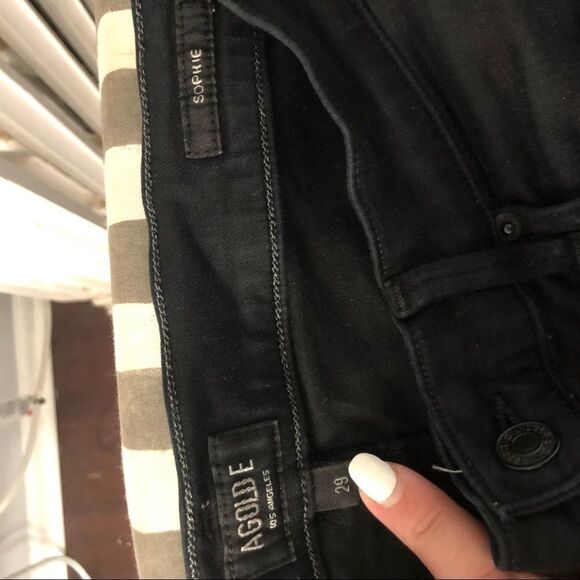 🔥5 for $25 sale🔥 AGOLDE Sophie Skinny in Luxe black - Picture 9 of 13